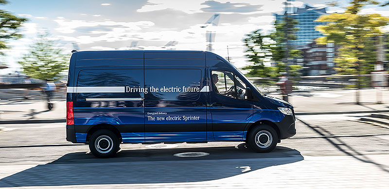 Der Elektro-Transporter eSprinter wird die Mercedes-Flotte in diesem Jahr ergänzen. Zunächst in der 3,5 Tonnen-Klasse.