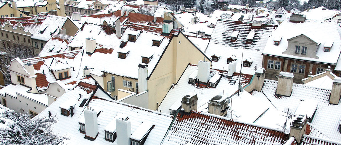 Bild von Dächern im Winter