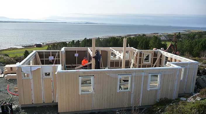 Bild von Baustelle Holzhaus in Norwegen