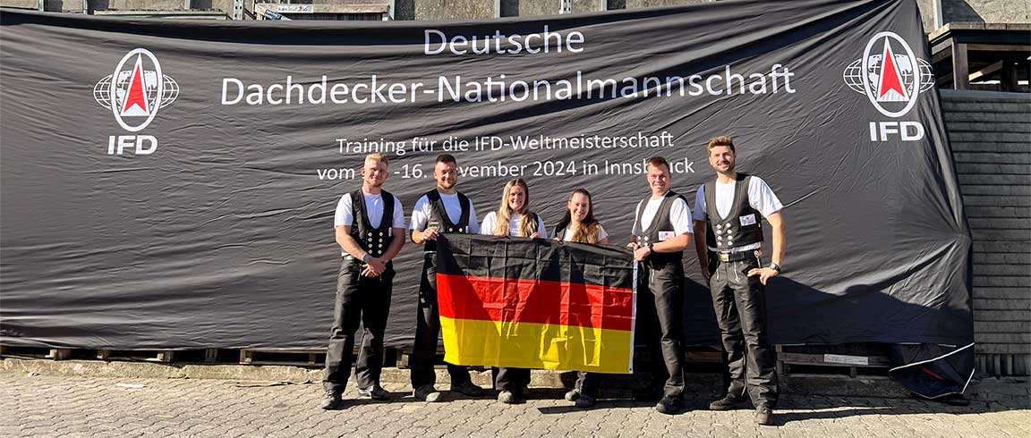 Bild von deutschem Team für die Dachdecker-WM