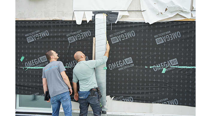 Bild von Mitarbeitern von Matthias Schomberg bei Fassadenarbeiten