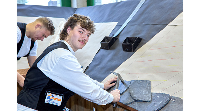 Bild von Dachdecker Tom Rodenbäck beim Wettkampf