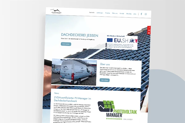 Bild von Dachdecker-Website